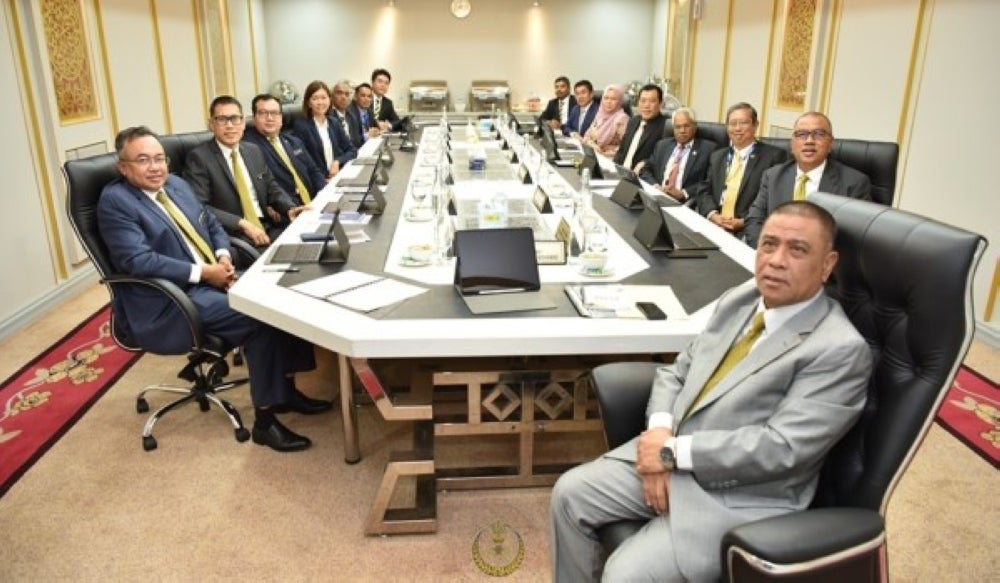 Saarani (front) Menteri Besar Datuk Seri Saarani Mohamad will hold a press conference together with 32 assemblymen today