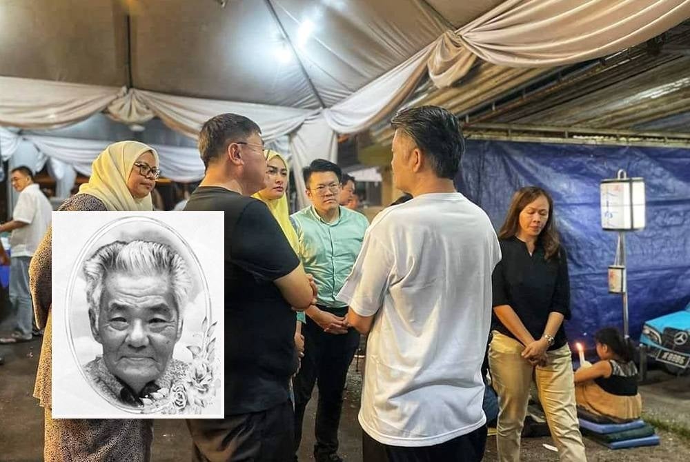 Young Syefura (centre) during her visit. (Inset: Huang Yunhong - Photo courtesy of Sin Chew Daily.