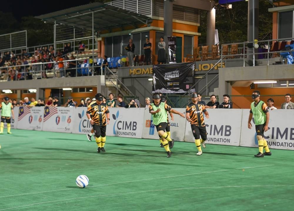 A friendly futsal tournament between UiTM United and Harimau Buta, the Malaysia visually impaired football team, of whom will represent our country in the upcoming Asean Para Games in Cambodia this June - UiTM