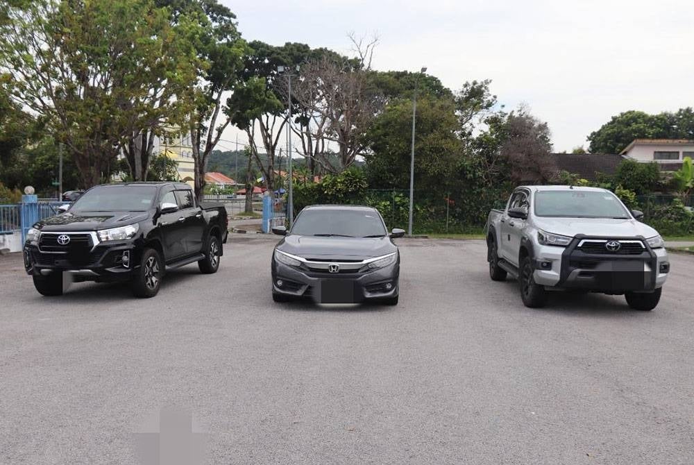 Among the vehicles seized in Op Lejang Khas.