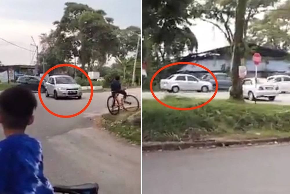 Screenshot of the video showing a kid driving a Proton Saga car at Jalan Kampung Pendamar, Klang, last Friday.