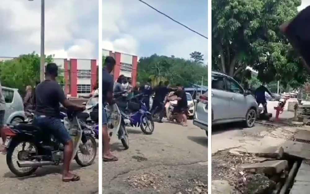 Police arrested nine individuals suspected of being involved in a fight in Sri Jaya, Maran. - Screenshot taken from social media