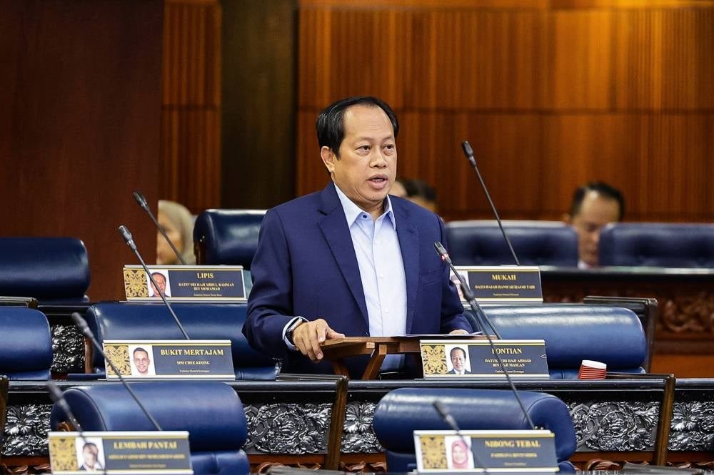 Deputy Finance Minister Datuk Seri Ahmad Maslan during the question and answer session in Parliament, today. - Photo by Bernama