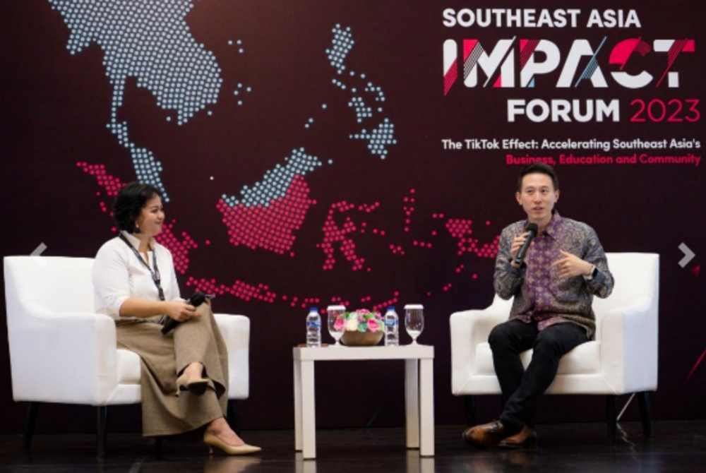 Meanwhile, TikTok CEO Shou Zi Chew (right) in his opening speech at the forum said that the apps gets more than 325 million users from this region every month and 15 million businesses use the platform. - TikTok