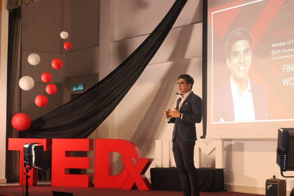 Syed Saddiq Syed Abdul Rahman, who is also the Muar MP, explained on the talk programme "A Journey Not a Destination" organised by TedxIIUM, which took place for two hours at MPH, Wadi Budi, at the International Islamic University Malaysia (IIUM) yesterday (June 16). -Filepic