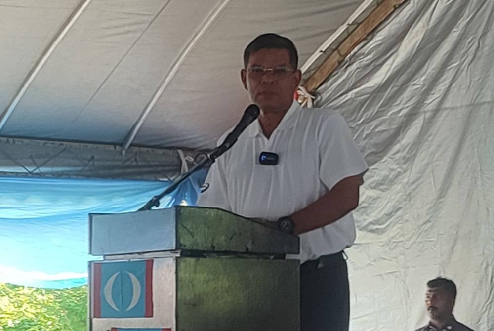 Saifuddin Nasution during his speech officiating the Kedah Keadilan Machinery Launch at the Kedah Keadilan Office grounds on Saturday.