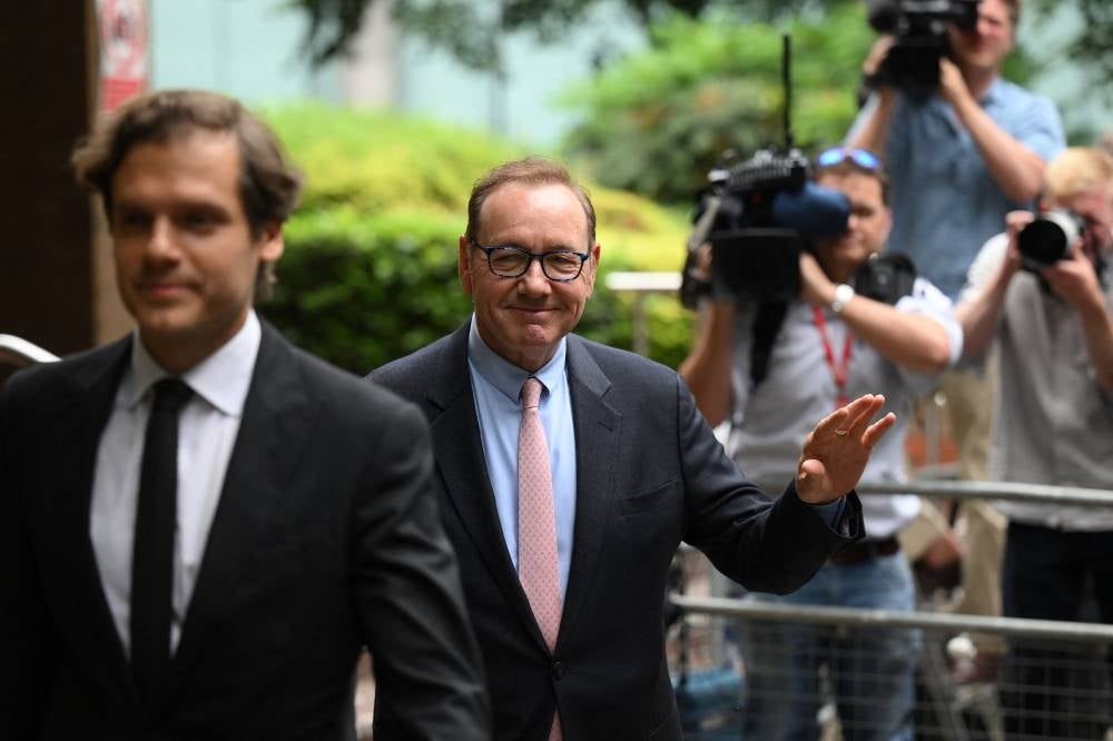 US actor Kevin Spacey arrives at Southwark Crown Court in London on June 28, 2023. Oscar-winning Hollywood actor Kevin Spacey was due in a London court on Wednesday to stand trial for a dozen sexual offences which allegedly occurred more than a decade ago - AFP