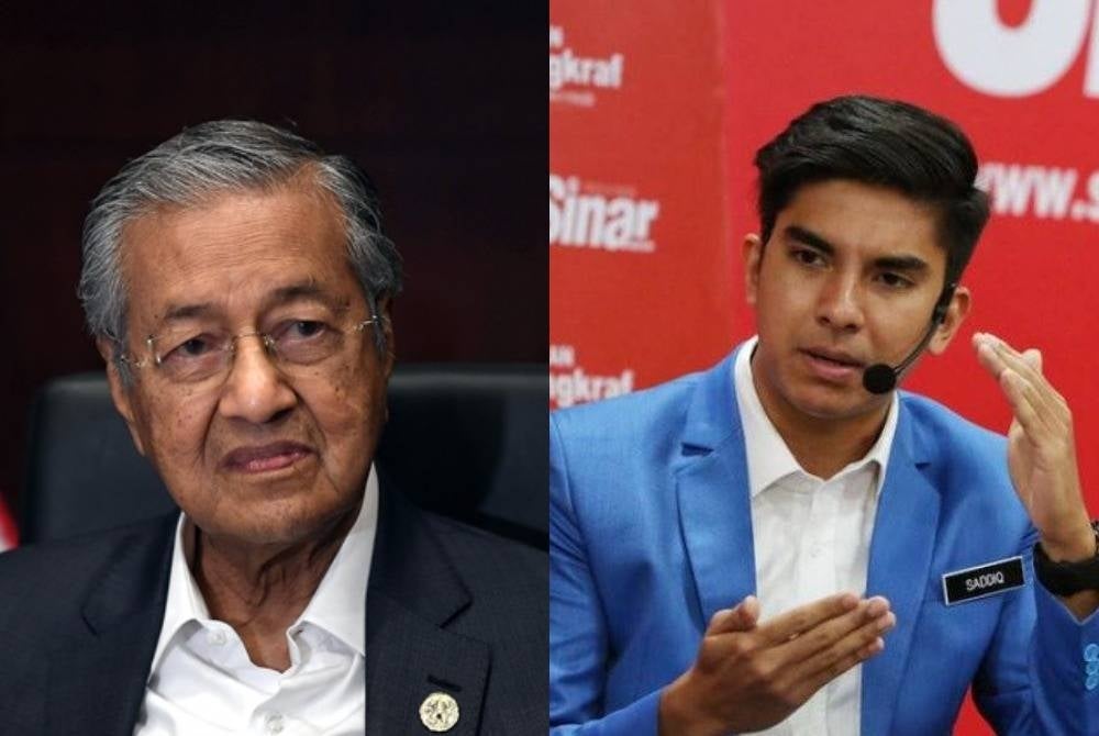 Mahathir and Syed Saddiq (right)