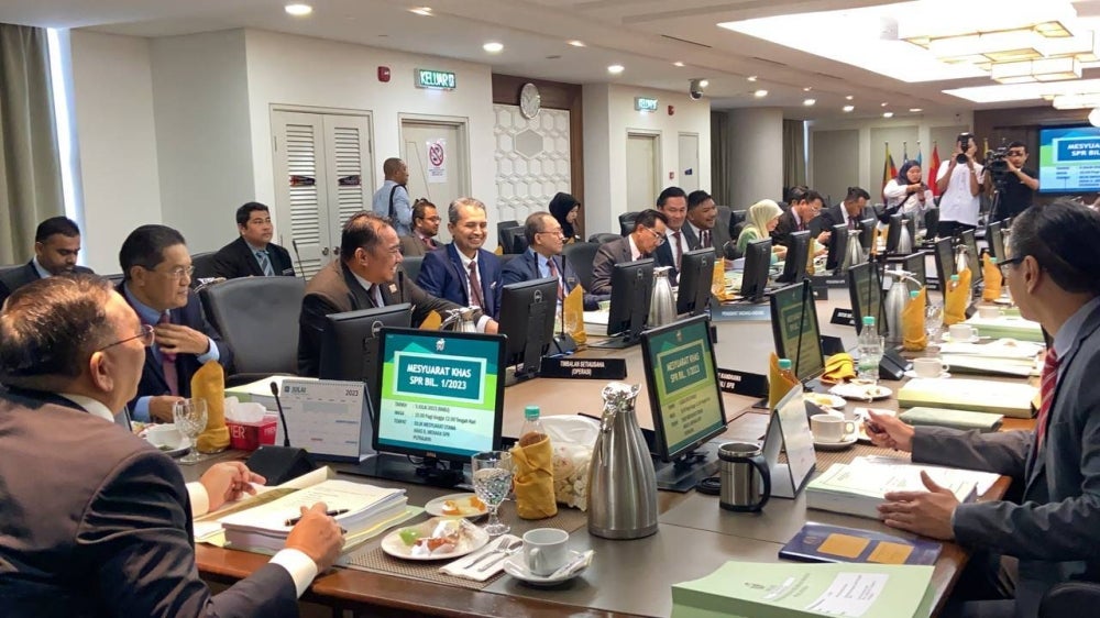 EC chairman Tan Sri Abdul Ghani Salleh is chairing the meeting, expected to take about an hour, and a press conference is scheduled to be held after that.