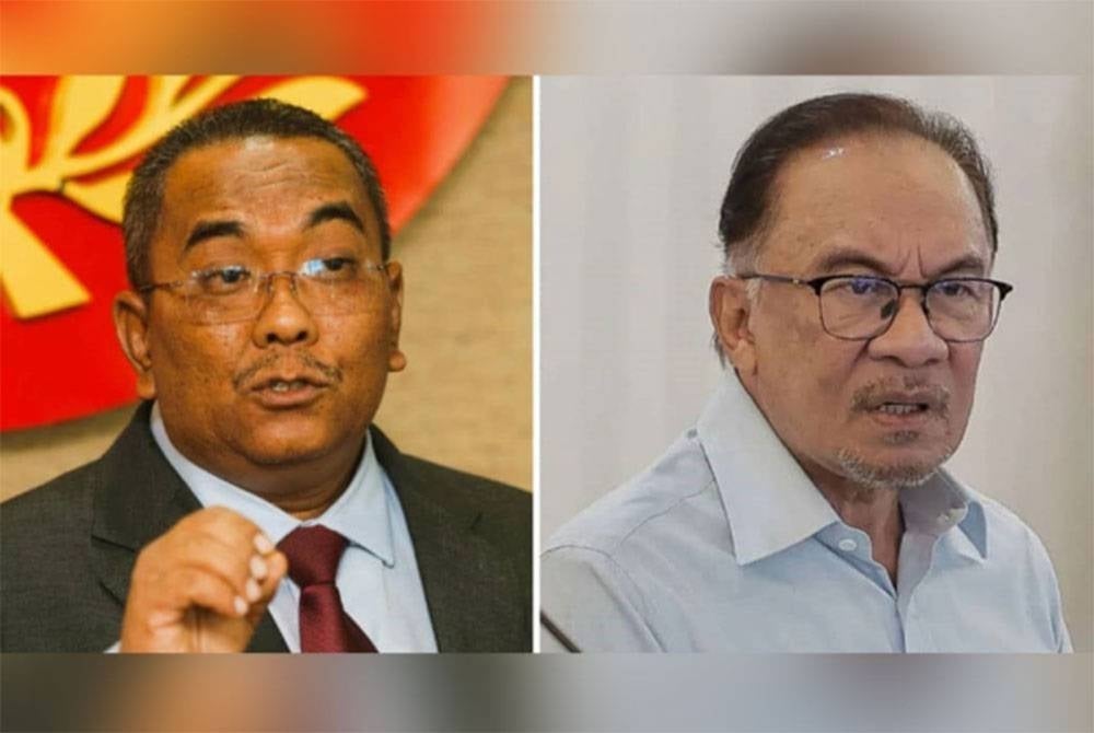 Muhammad Sanusi (left), Anwar Ibrahim (right).