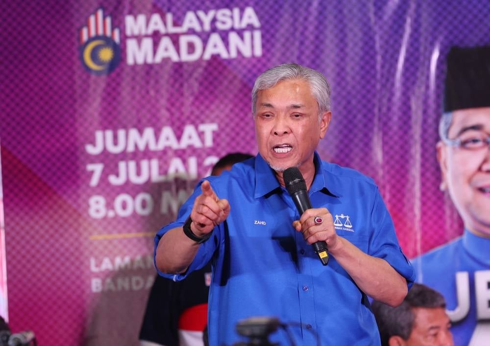 Zahid during a press conference 