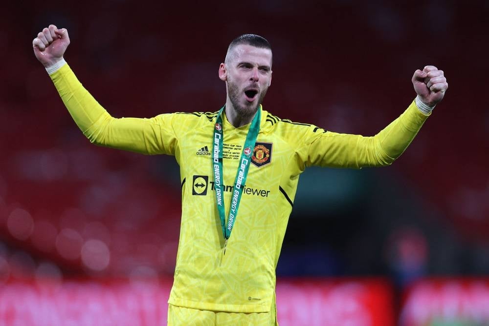 David de Gea announced Saturday, July 8, he is leaving Manchester United after 12 years, saying "it's the right time to undertake a new challenge". - Photo by Adrian Dennis / AFP