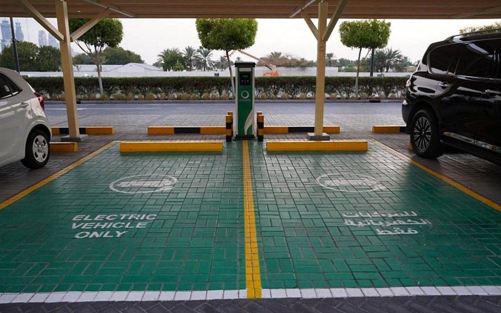 An EV charging station in Dubai. PIX from dubizzle