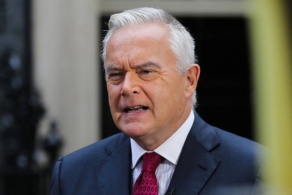 BBC journalist Huw Edwards speaks in front of a camera in Downing Street in central London on September 5, 2022. FILE PIX by AFP