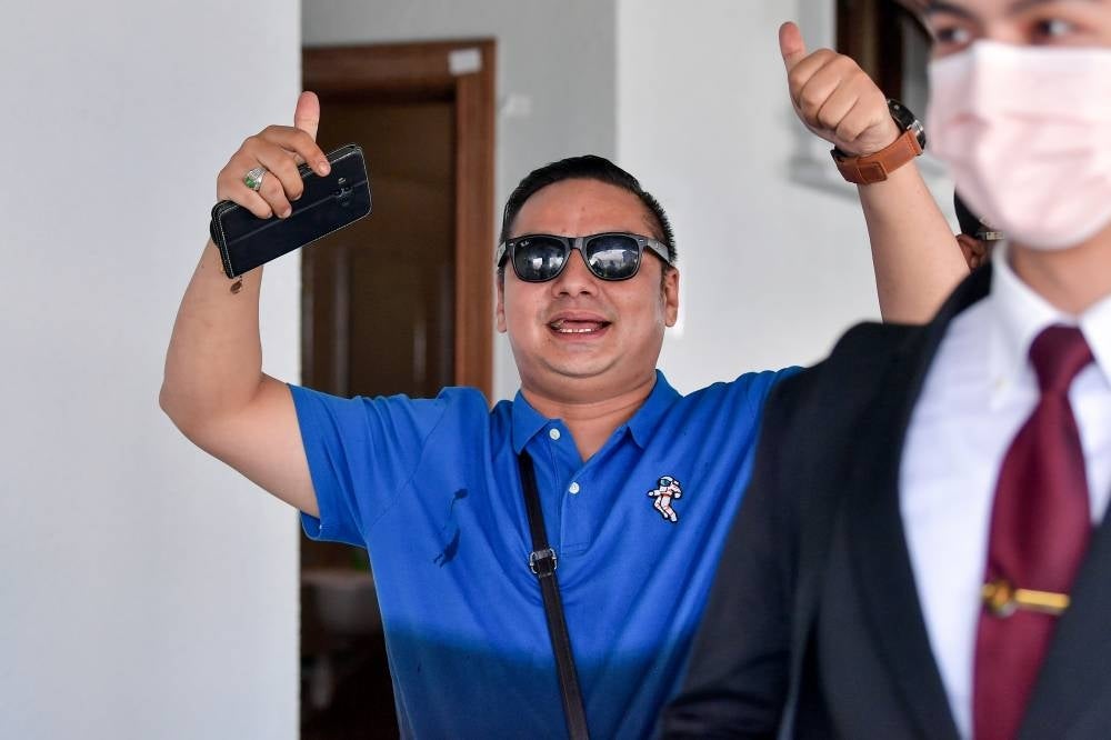 Boy Iman,who was charged with defrauding a woman regarding the sale of the Hooray X Fest Raya festival site, appeared at the Kuala Lumpur Court Complex on Monday - FILE PIX 