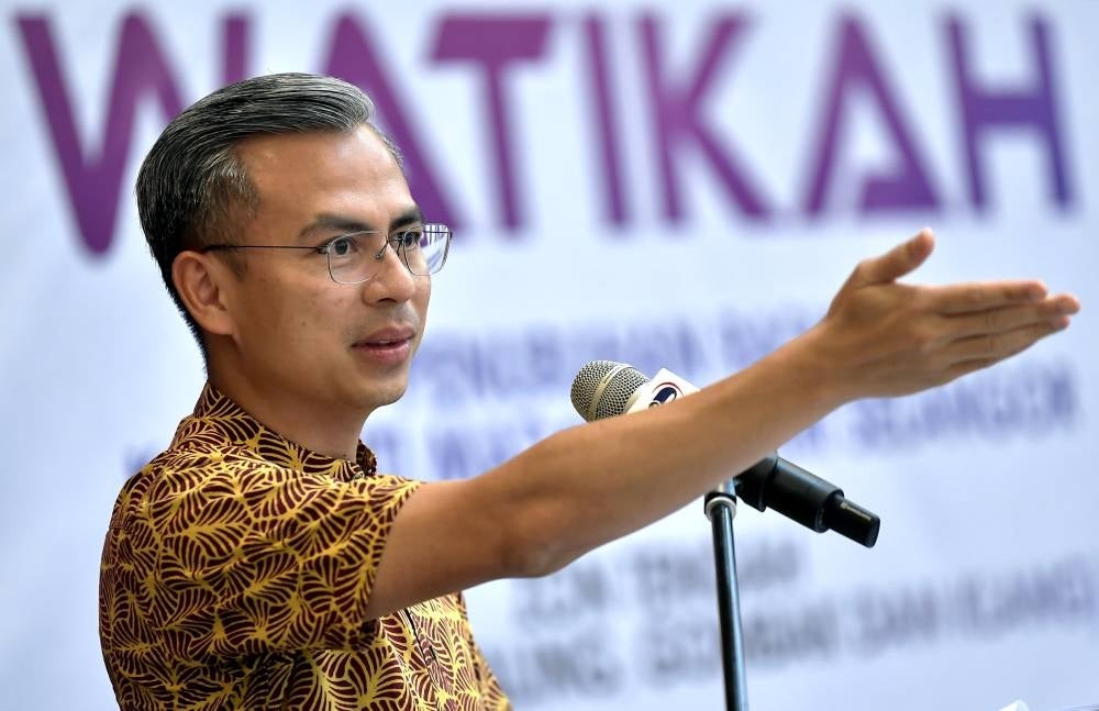 Communications and Digital Minister Fahmi Fadzil delivering his speech at the launch of the establishment of the Selangor Madani community at Universiti Teknologi Mara (UiTM) in Shah Alam, today. - Photo by Bernama