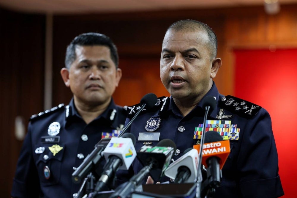 Deputy Inspector General of Police, Datuk Seri Ayob Khan Mydin Pitchay (right) during a press conference regarding the 2023 State Election (PRN) - Photo by Bernama 