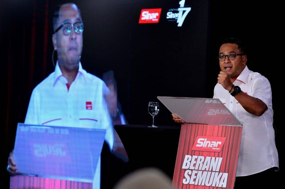 Seri Serdang PH candidate Abbas Azmi during the 'Berani Semuka' programme entitled 'Kita Selangor vs Selangor Baharu'- Photo by ASRIL ASWANDI SHUKOR
