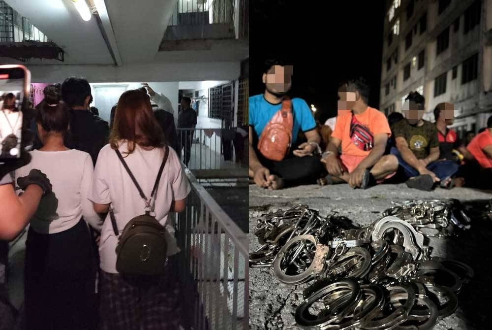 Kuala Lumpur Malaysian Immigration Dept arrests 425 immigrants in a raid at an apartment building in Kuala Lumpur today.