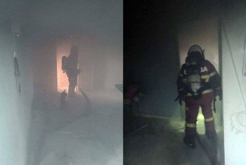 A family of five, including three children, survived a fire in an apartment in Bandar Selesa Jaya, Skudai, here on Friday.