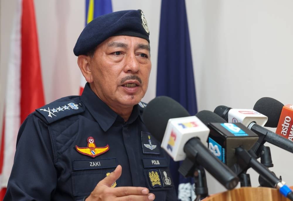 Kelantan police chief Datuk Muhamad Zaki Harun during a press conference at the state police contingent headquarters, today. - Photo by Bernama