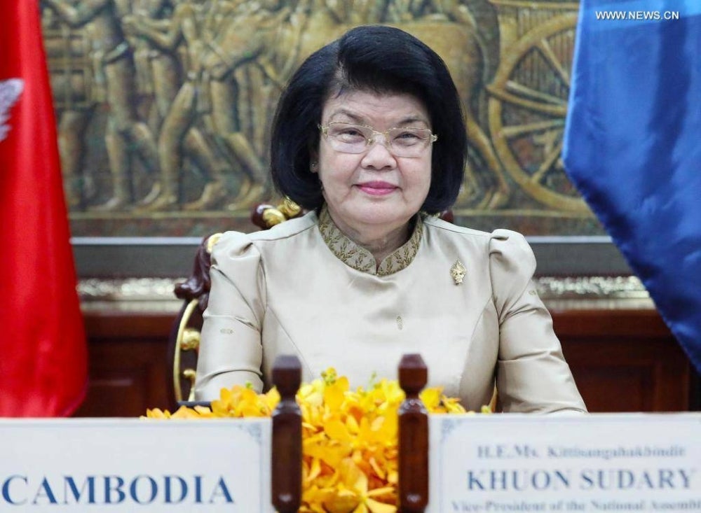 Khuon Sudary is Cambodia's first female president for the National Assembly. - Xinhua 