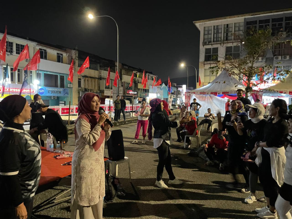 Photo from Juwairiya Zulkifli's Facebook during her campaign trail on Aug 9, 2023. 