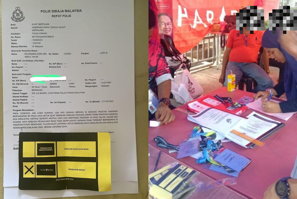 The police report (left) and a screengrab from the 12-minute video clip. 