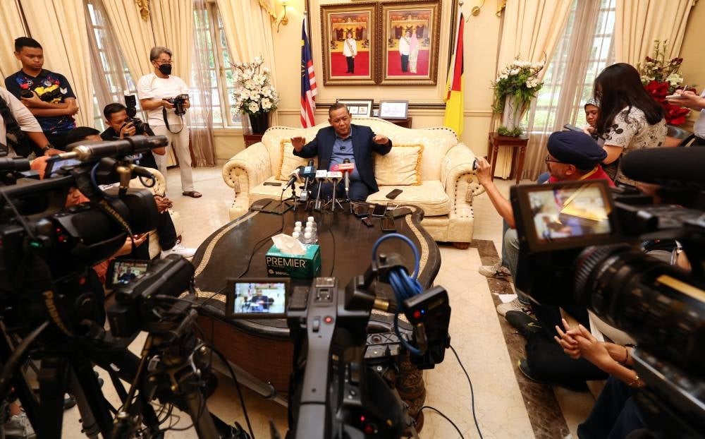 Negeri Sembilan PH chairman Datuk Seri Aminuddin Harun during a press conference, today. - Photo by Bernama