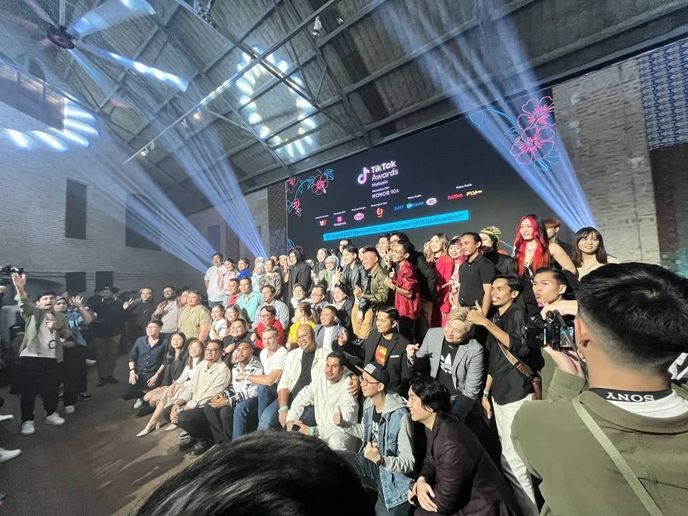 Lineup of TikTok Awards nominees at TikTok Awards ceremony at Godowns Arts Centre, Kuala Lumpur.