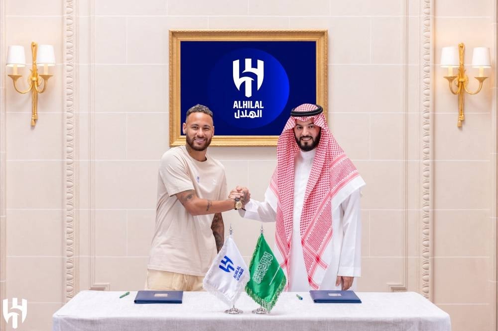  Brazil forward Neymar has signed for Saudi Arabia's Al-Hilal from Paris Saint-Germain, the clubs announced today, joining Cristiano Ronaldo and Karim Benzema as the latest big name lured to the oil-rich Gulf state - AFP 
