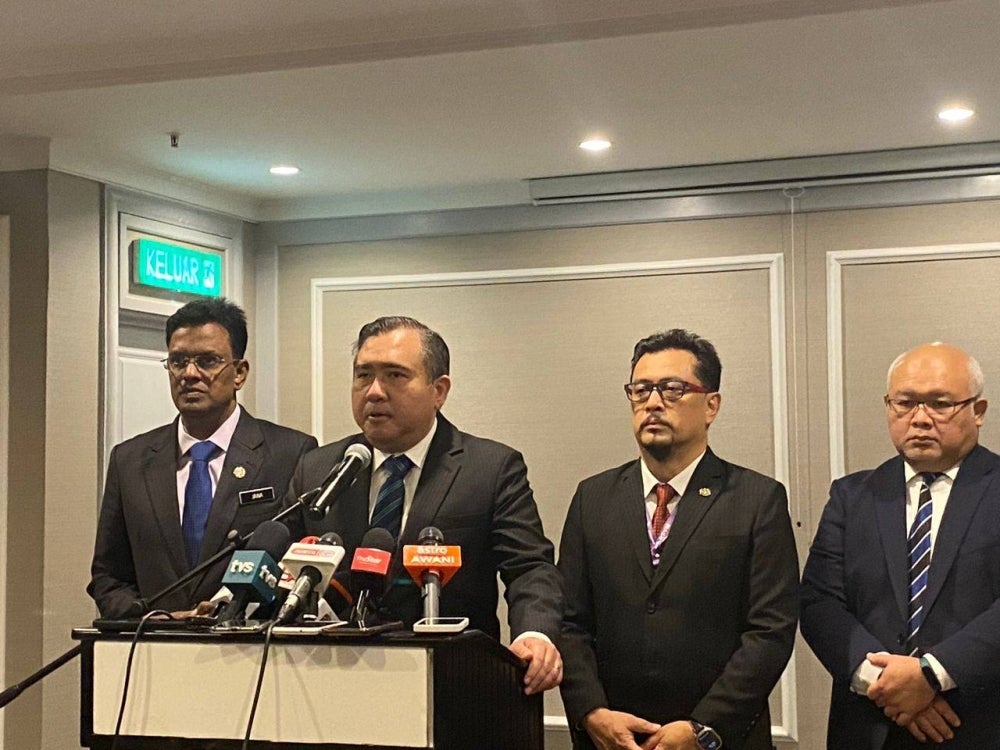 Transport Minister Anthony Loke Siew Fook during a press conference with media members at the JW Marriott Hotel today.- Photo by Nurul Atikah Sarji