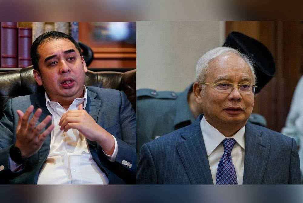 Datuk Mohd Nazifuddin Najib and his father Datuk Seri Najib Razak - FILE PIX