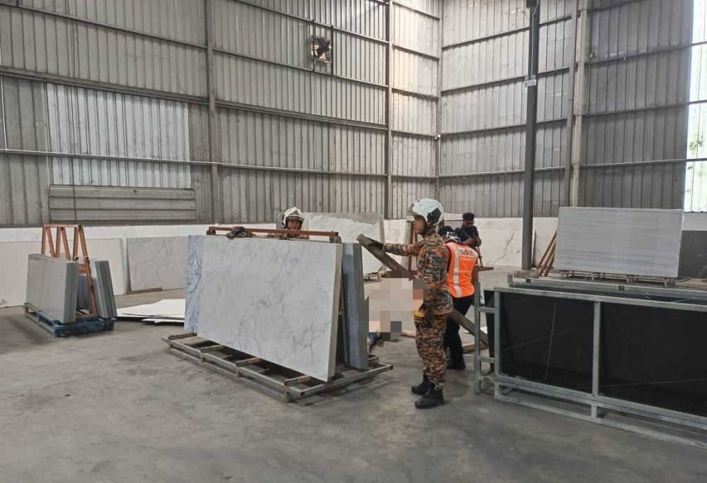 The department received a distress call on the incident at 9.47am today and firemen from Port Klang fire station were deployed to the scene. Photo courtesy of Selangor Fire and Rescue Department