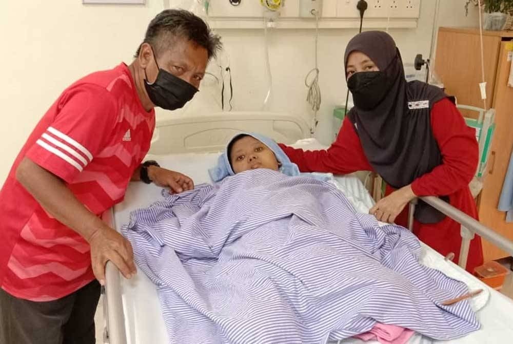 Dayangku Siti Mashitah lost both her arms and legs continue to receive treatments in HQEI, Kota Kinabalu.