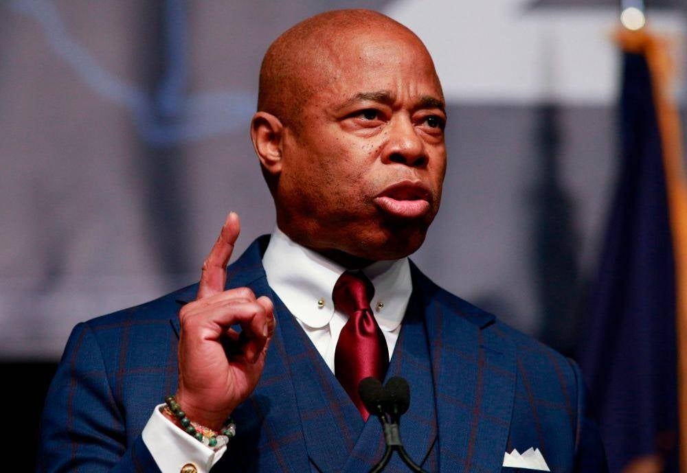 New York Mayor Eric Adams speaks during the New York Democratic Party 2022 state Nominating Convention, in New York on February 17, 2022. - FILE PIX by AFP