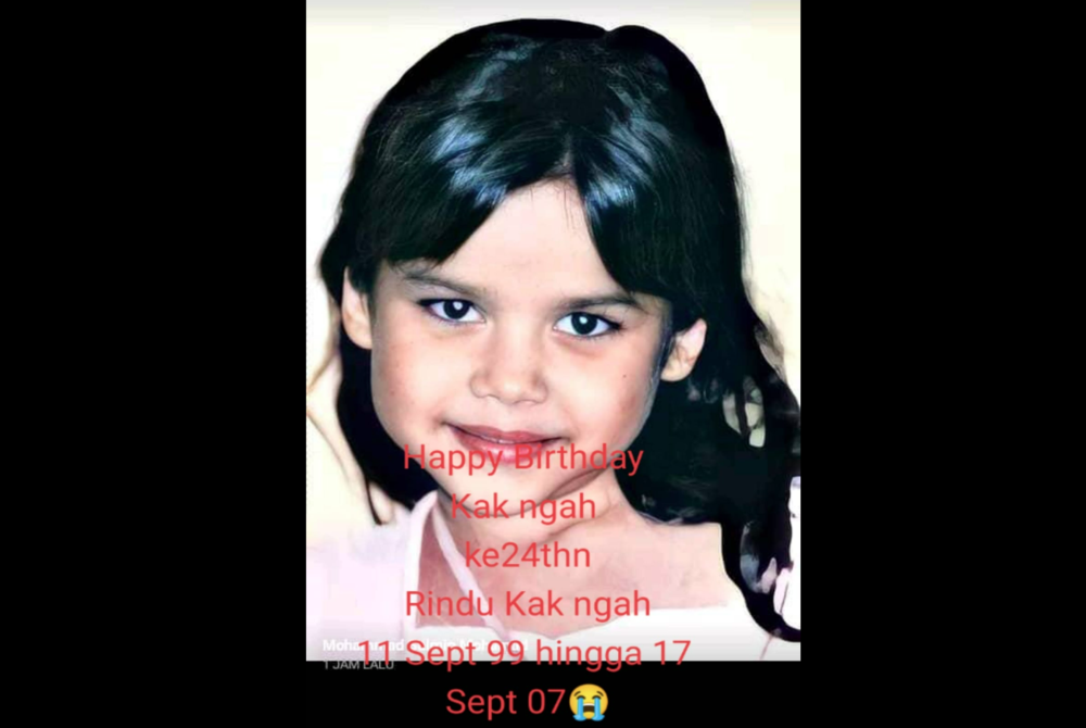 A picture of Nurin Jazlin with a caption uploaded by her father on social media had moved netizens to tears.