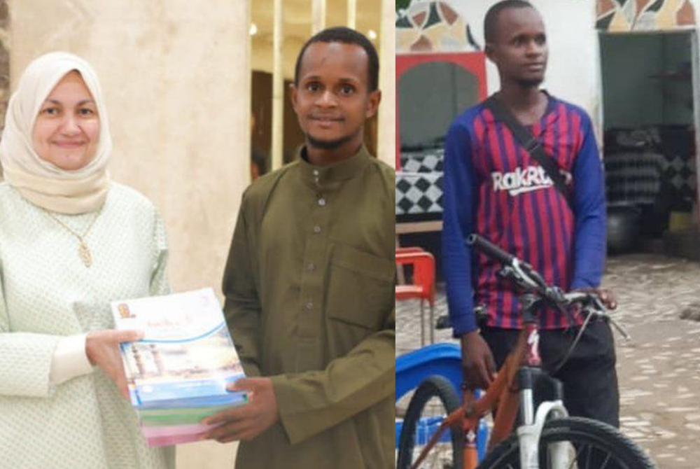 Dean of Islamic studies in Al-Azhar Dr Nahla Elseidy (left) and Mamadou Safayou Barry (right) Photo source : BBC News