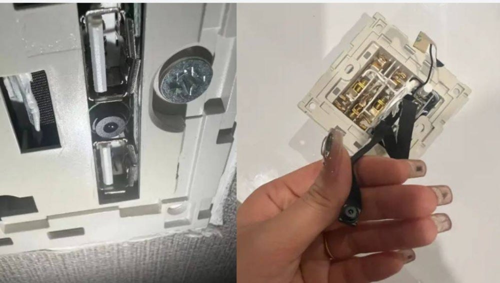 A post about a Chinese couple who discovered a camera hidden in a socket in their homestay room went viral on social media.