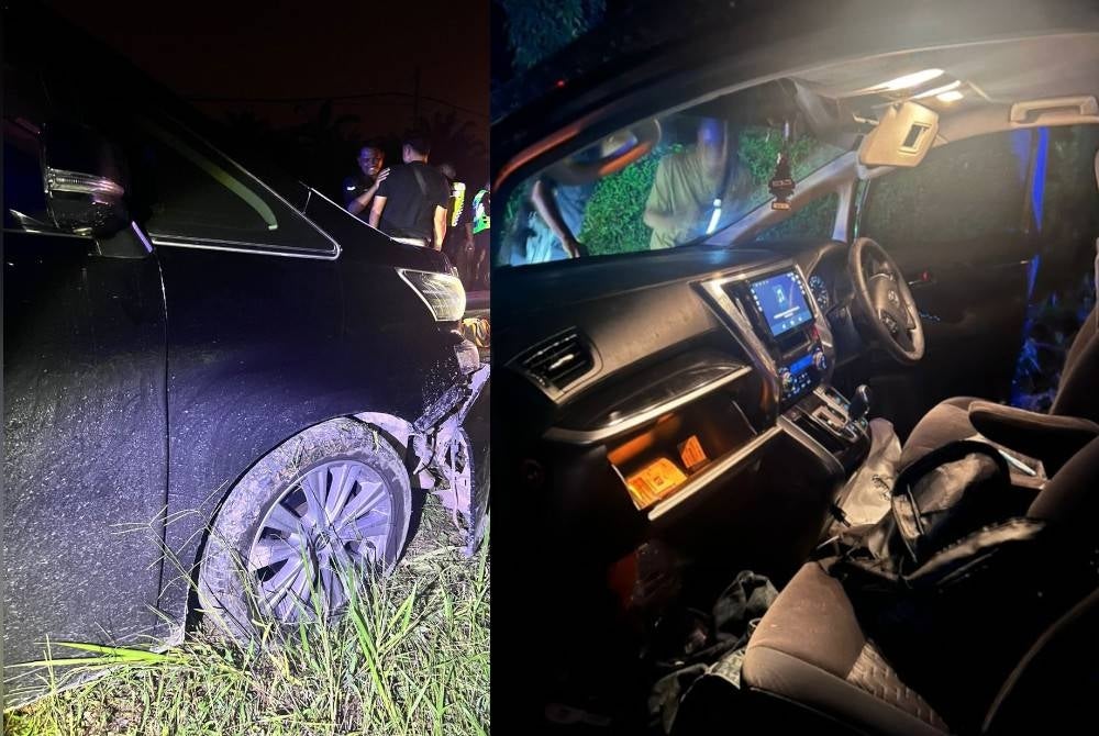 A vehicle carrying the four suspects escaped from a roadblock at Jalan Persiaran Apec, here on Monday - FILE PIX 