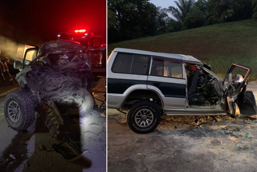 Two senior citizen killed in crash near slim river - Picture from Perak Fire and Rescue Department (JBPM)