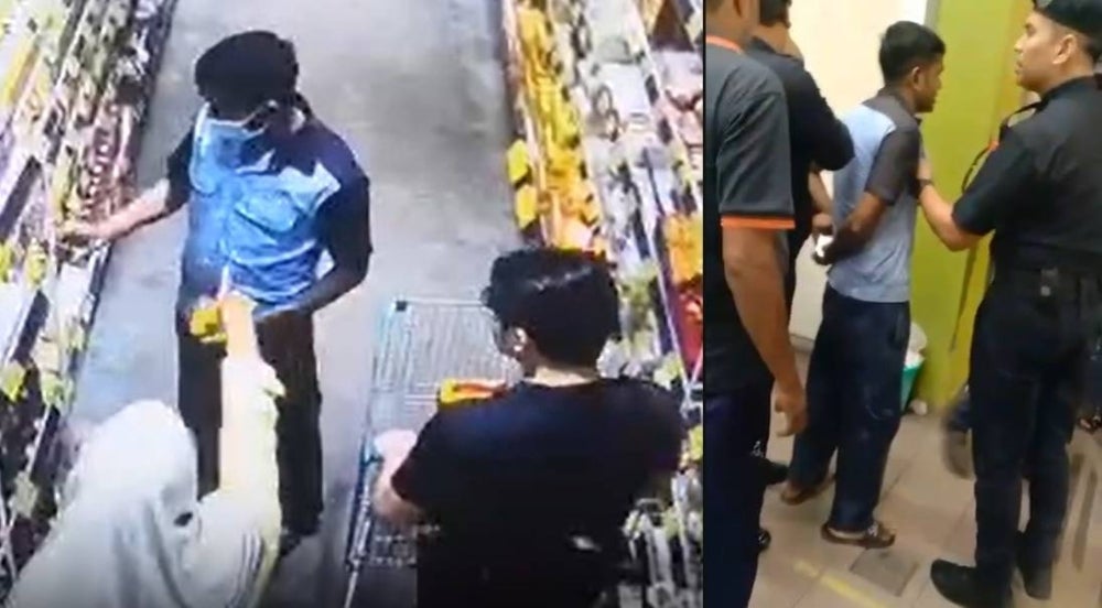 In a following viral clip, the man is seen in the custody of policemen.