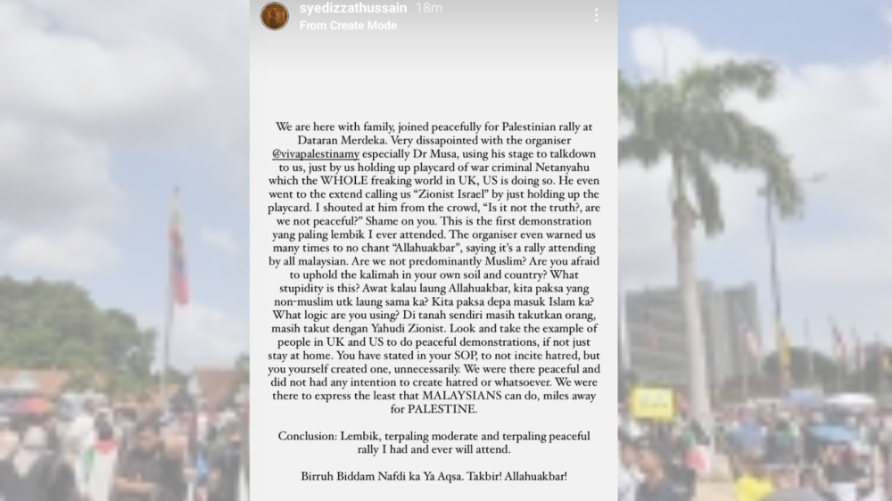 Screenshot of @syedizzathussain story that was shared by Qi Razali on his X account - Qi Razali's X account