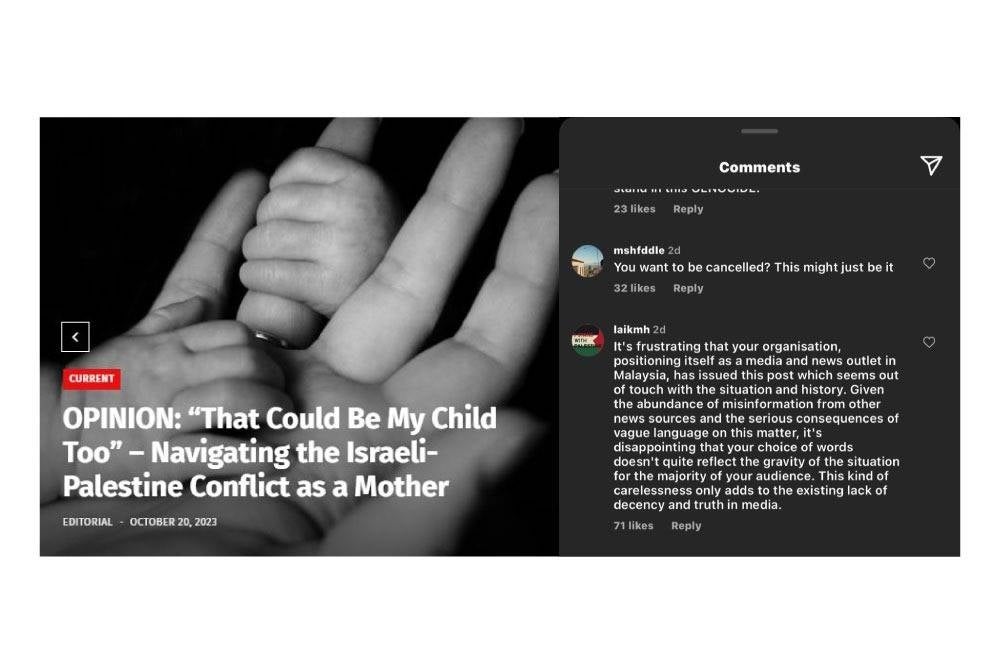 An article on the current Israeli colonisation of Palestine by a Malaysian-based online parenting site, Makchic, has drawn backlash from readers for its neutral stance on the genocide - PIX from Makchic's official Instagram and website