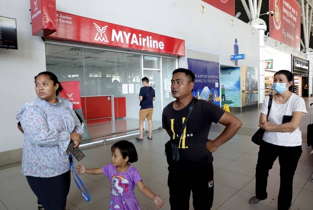 MyAirline passengers affected by the company's sudden closure. Bernama FILE PIX