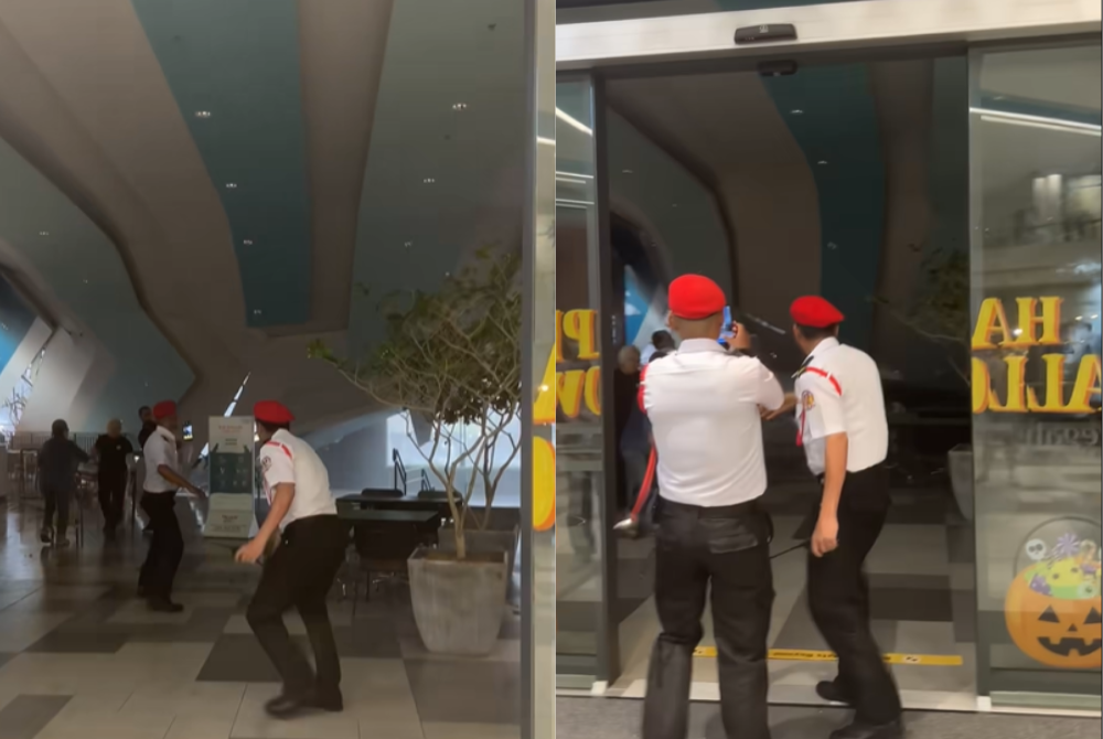 Screengrab from Fiona Ng's Facebook video, showing the ceiling of the mall collapsing - FIONA NG