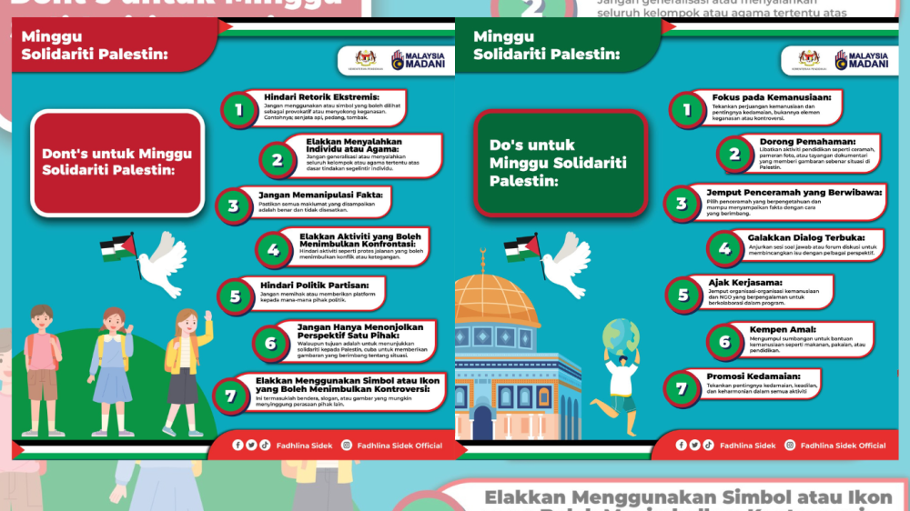 Education Minister's Palestine guidelines - Photo by @Fadlina Sidek (Facebook)