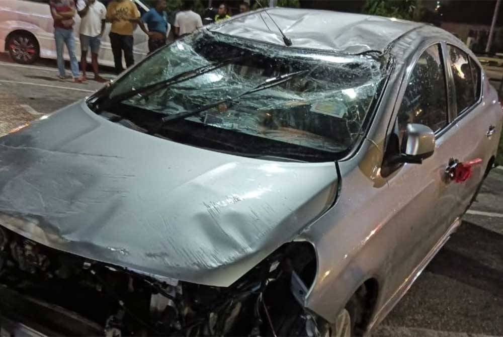 The condition of the vehicle after the accident. - Photo courtesy of the Royal Malaysian Police.