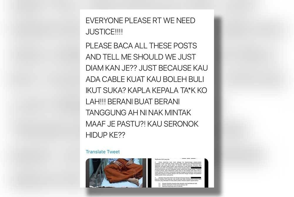 Yong Zanariah's post on the X platform.