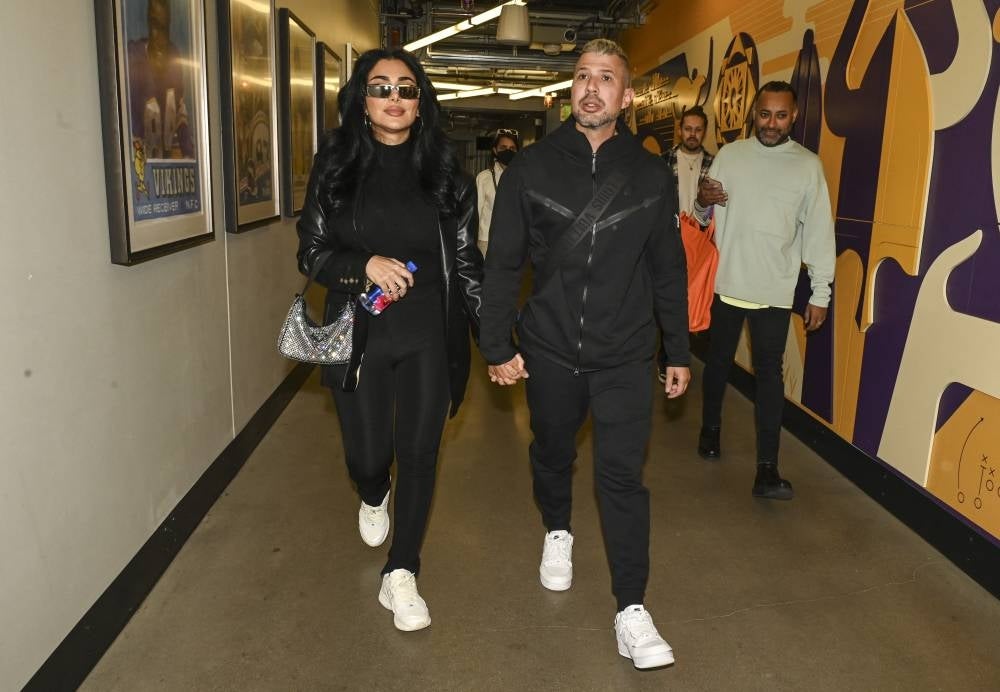 Huda Kattan and husband Christopher Goncalo. - (Photo by Daniel Zuchnik/Getty Images via AFP)